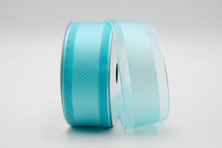 Aqua Blue Sheer Mid Herringbone Design Ribbon_K1754-318C
